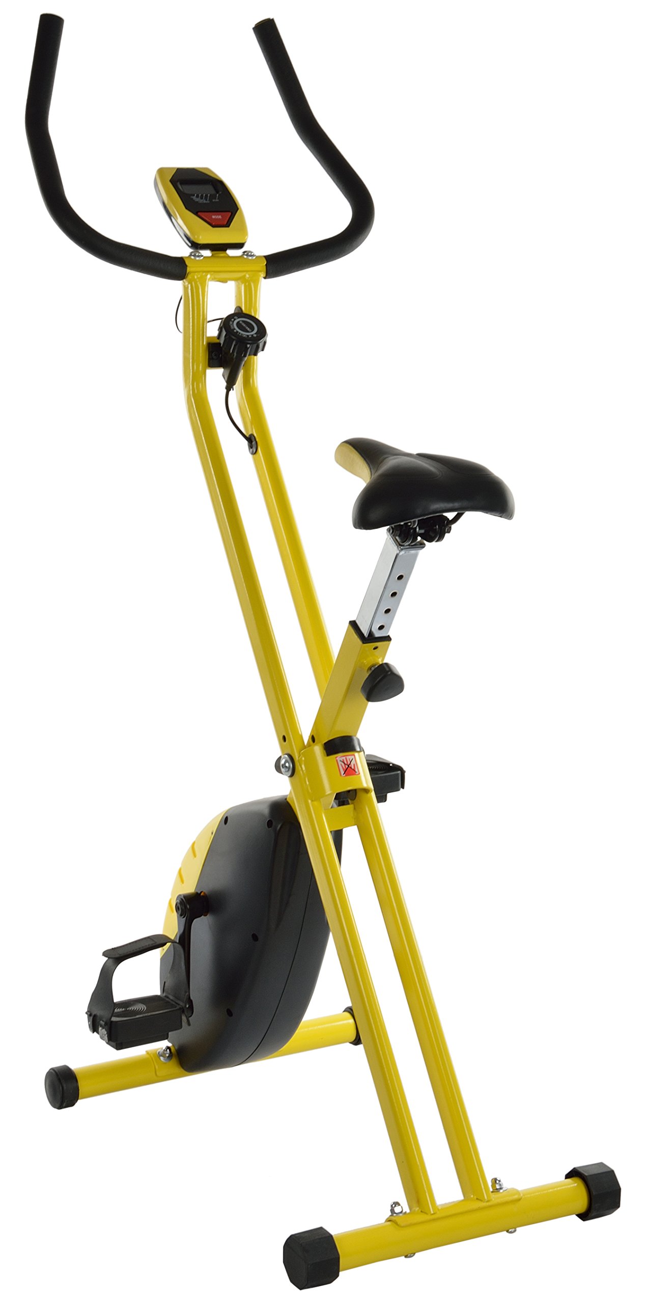 IRIS Fitness Foldable Exercise Bike 1.5KG Cast Iron Flywheel 220 lbs Capacity Home Sport Exercise, Yellow-image-32