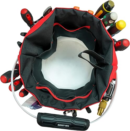 Miniatura 2 de KUNN Organizador de herramientas de cubo, 35 bolsillos para cubos de 5 galones para jardín, carpintero