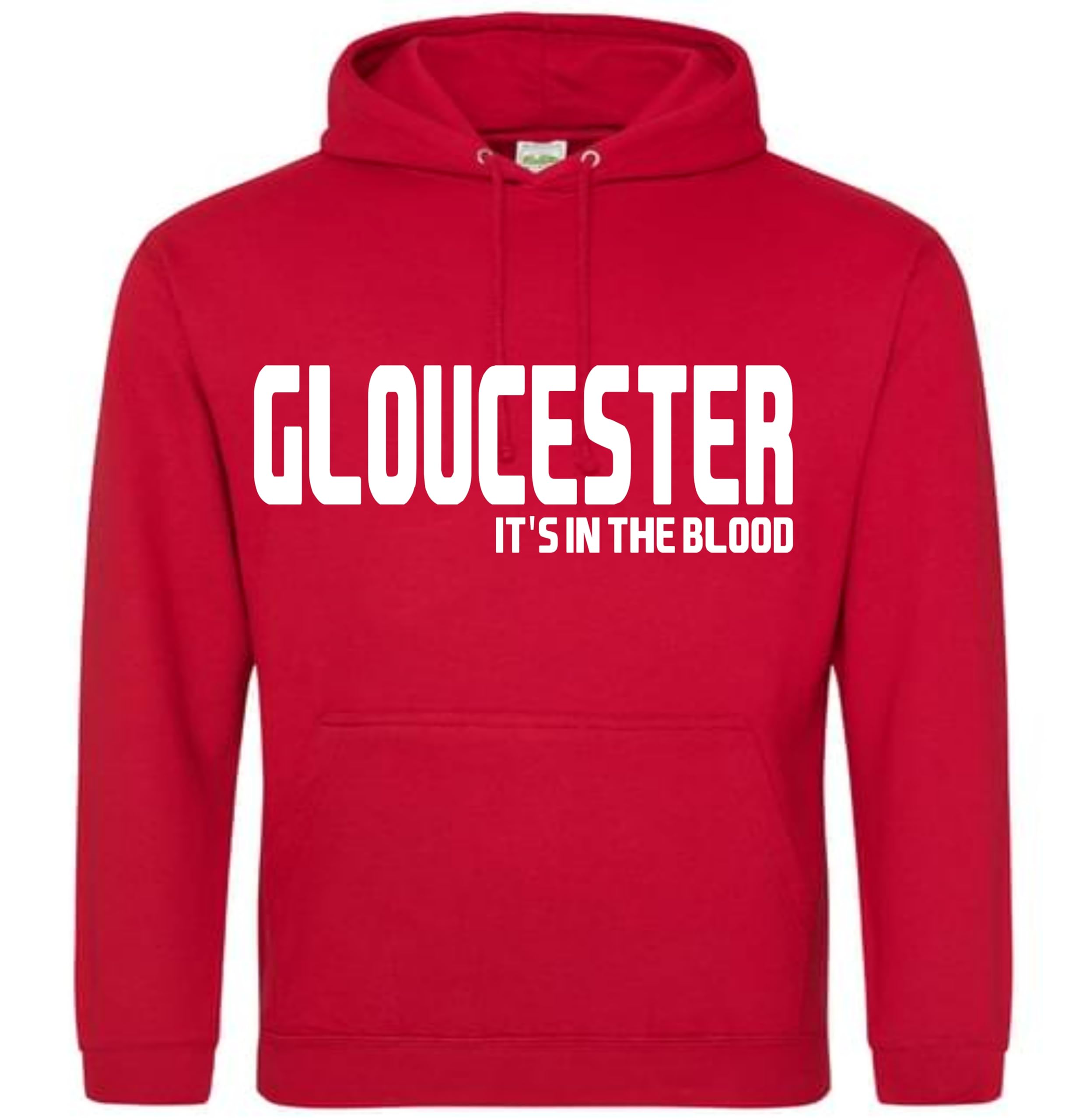 All About The Print Men's Black It's In The Blood Gloucester Rugby Hoodie Jumper Gift Premium Clothing