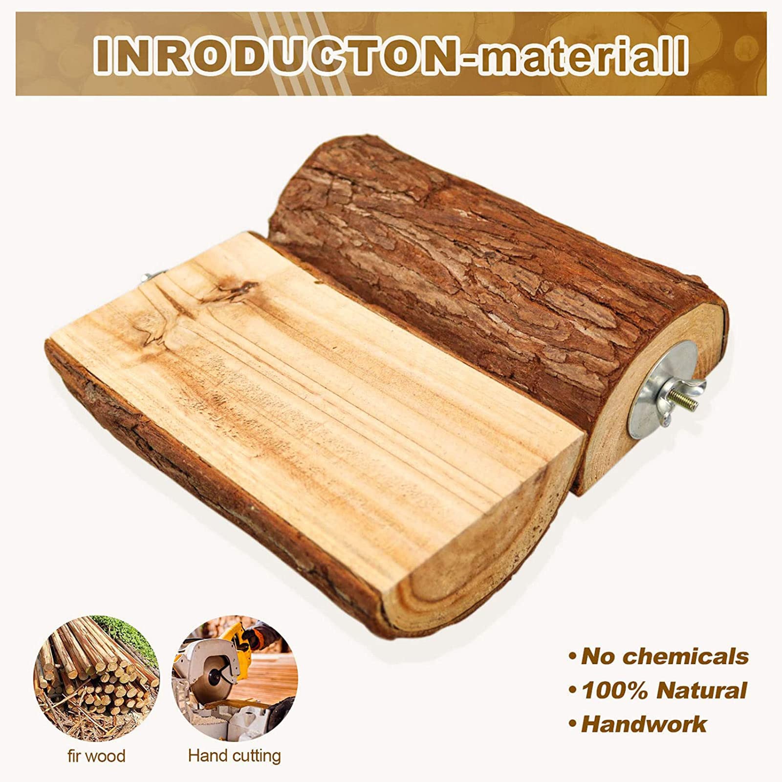 Lot de 9 perchoirs pour oiseaux en bois naturel, boules en rotin