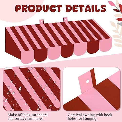 Miniatura 10 de Datanly 4 piezas de decoración 3D para toldo de helados, carro de helado, fondo de pared pastel para baby shower, boda, fiesta de cumpleaños de