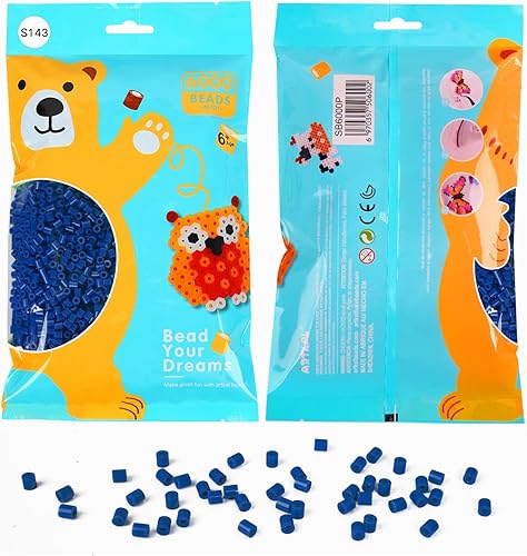 Miniatura 3 de Artkal Fusion Beads 6000 cuentas de fusión compatibles con Perler Beads Hama Beads 0.197in, cuentas de fusible, color azul