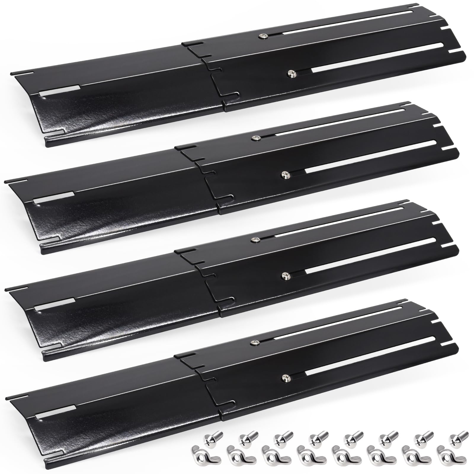 Kit 5 Piastre Calore Regolabili In Acciaio Inox Per Barbecue Nexgrill, Dyna-Glo, Charbroil - Parti Di Ricambio Universali