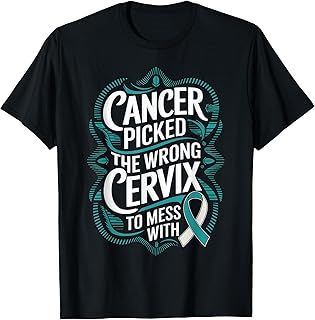 Wrong Cervix To Mess Teal Ribbon Cervical Cancer Awareness T-Shirt