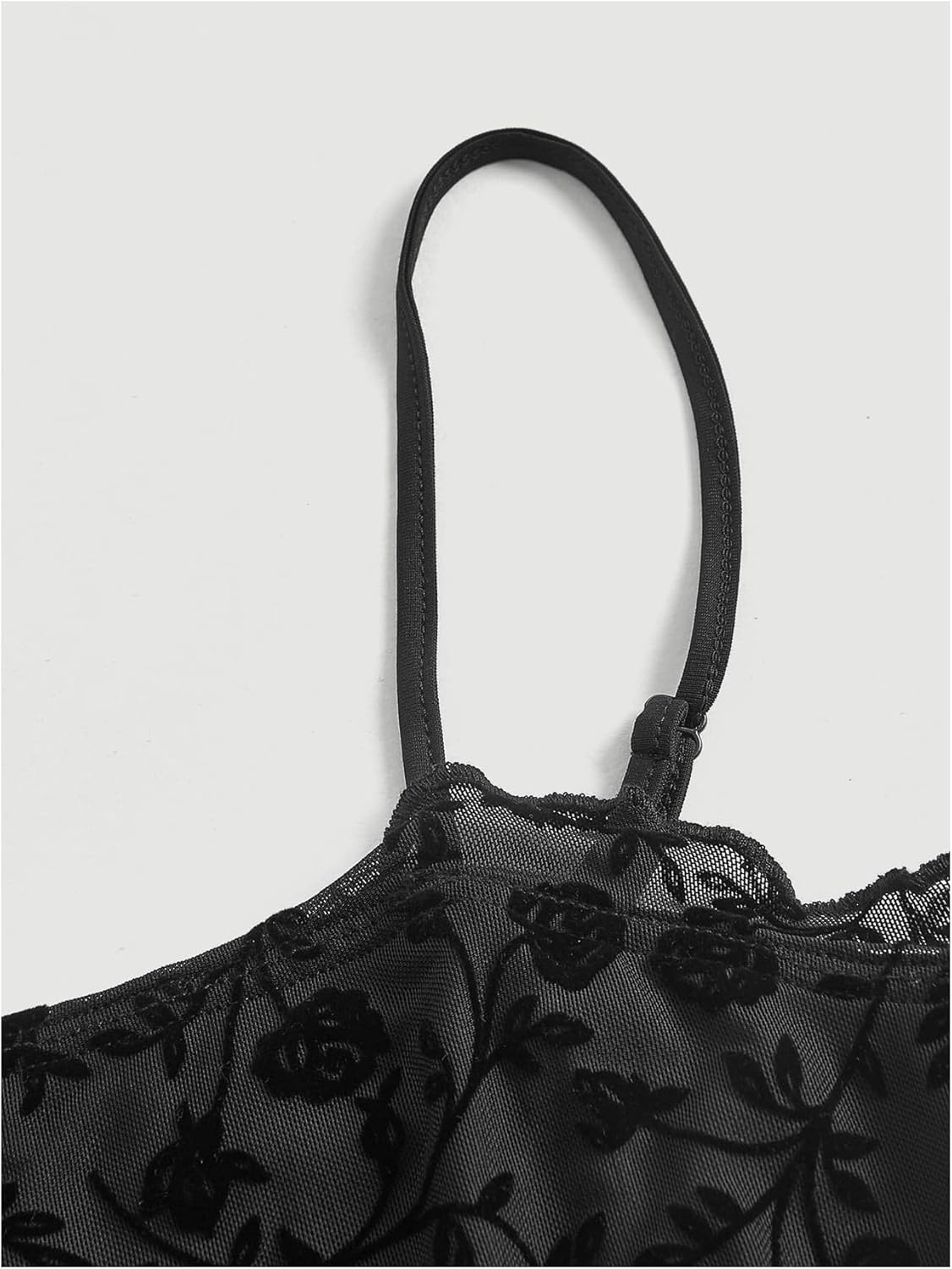 Verdusa Women's Floral Mesh Bodycon Long Cami Dress Slimming Dress Semi Formal Dresses Holiday Party Outfits - Image 3