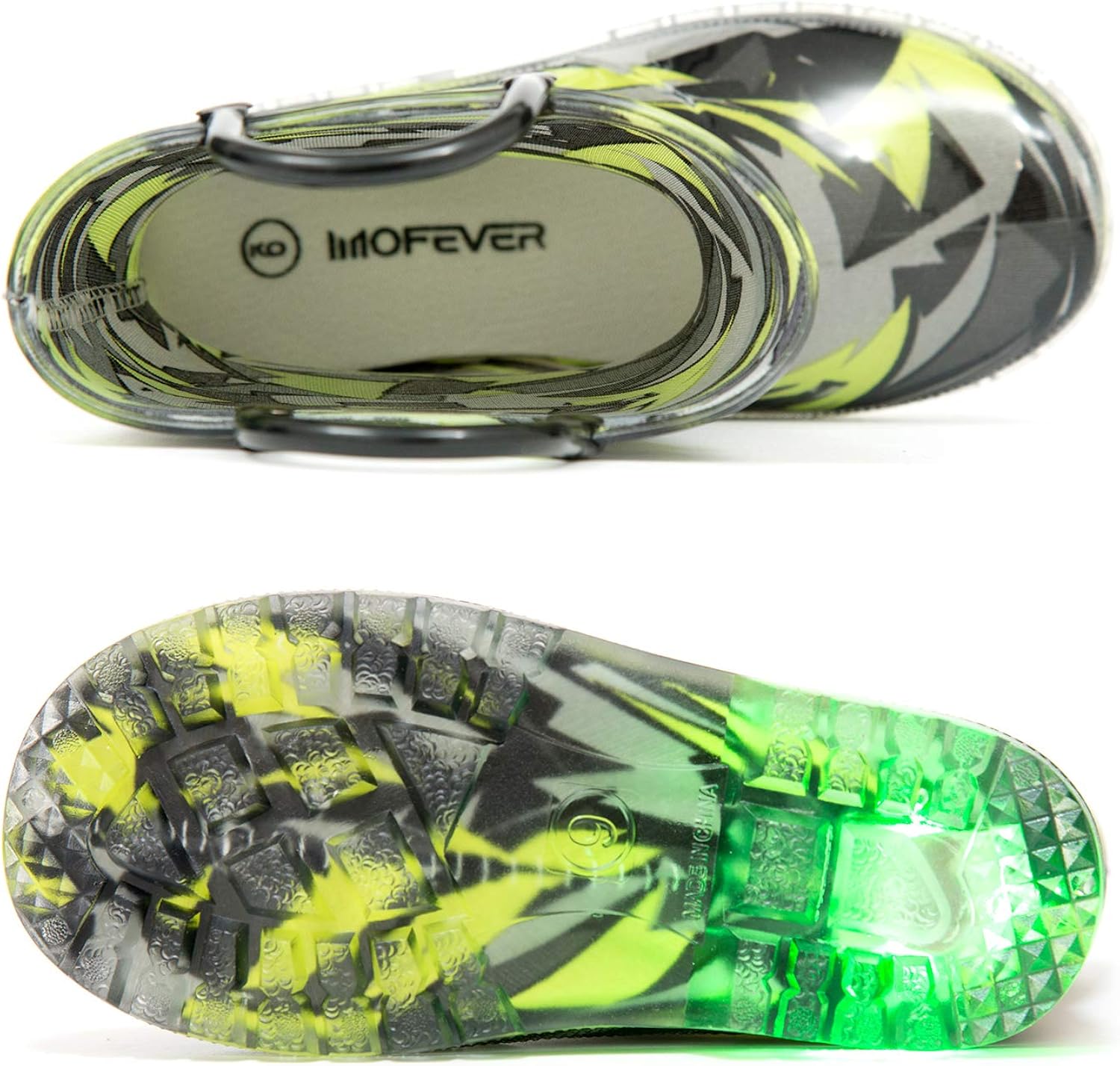 MOFEVER Toddler Kids Light Up Rain Boots