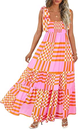 U Bohemian Green Vacation Dress Lightweight Cotton Maxi With V Neck Spaghetti Straps For Women