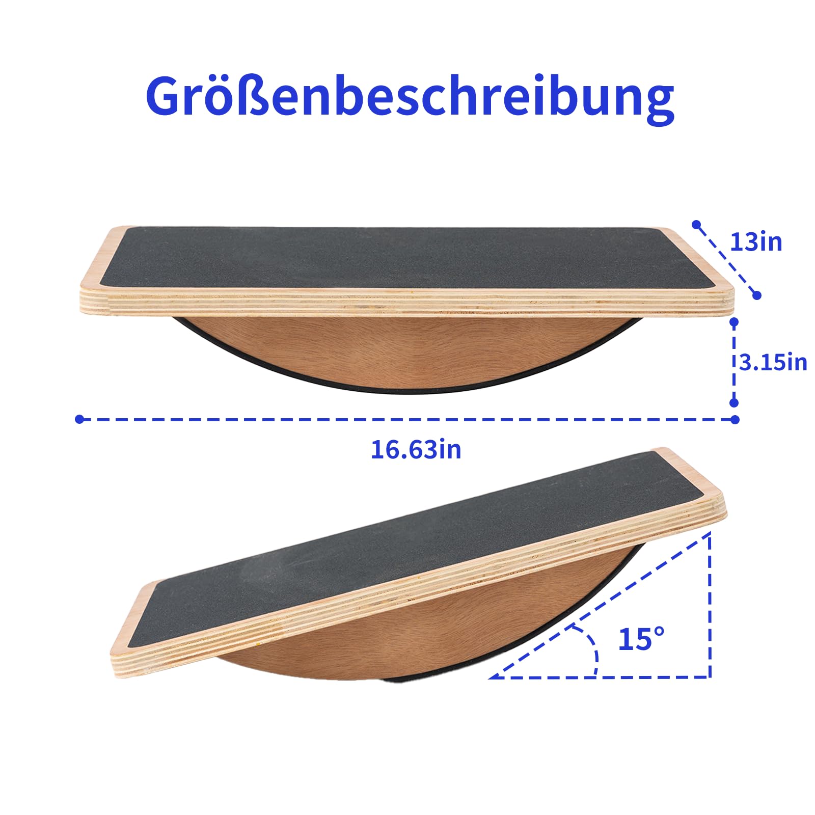 Balance Board Wobble Board for Adults and Kids - Anti-Slip 350LBS Balance Board for Physical Therapy,Balance Training,Posture Correction,Standing Desk Core Strength Wooden Balance Rocker Board