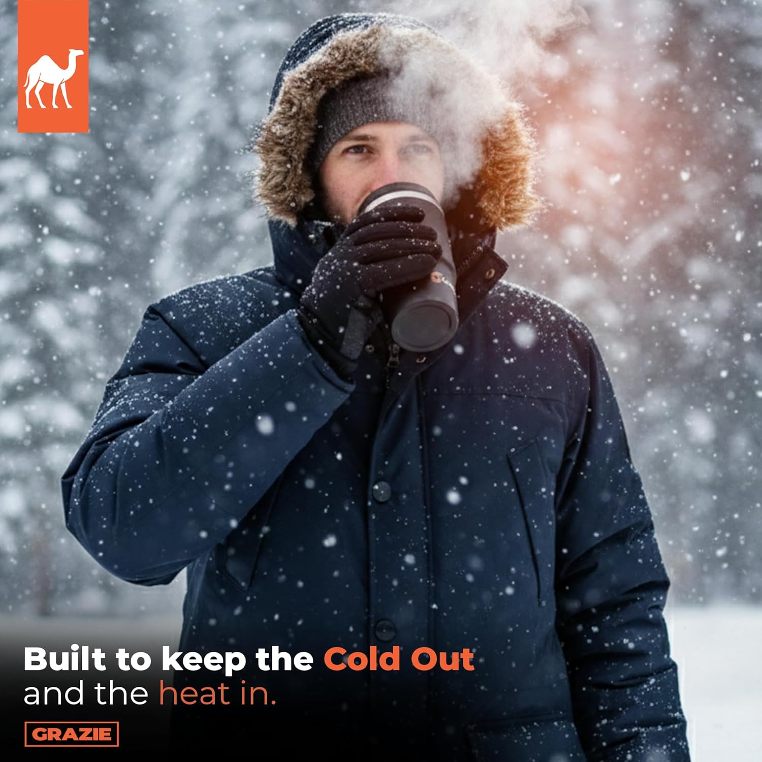 Grazie Insulated Stainless Steel Coffee Mug Travel Tumbler w/Flip Straw Lid & Handle – Double Wall Vacuum Thermal Cup for Hot Cold Drinks, Leakproof Reusable Portable Flask - 16oz - Midnight Steel - Image 7