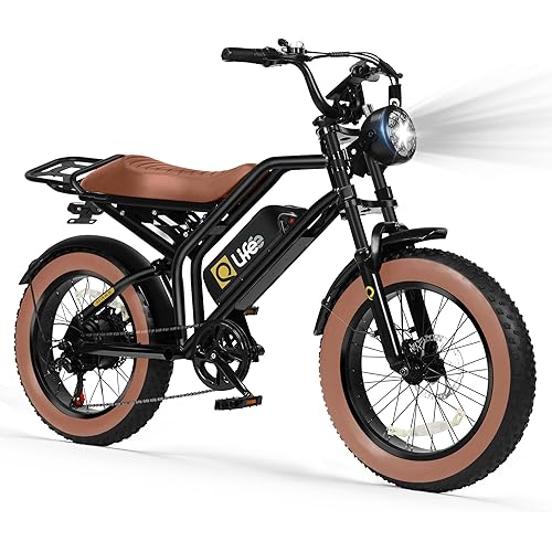 Qlife Electric Bike for Adults/Teens Spark-1500W Peak Motor 20" Fat Tires 28MPH(Unlock to 35MPH) Dirt Bike, 624-1248Wh Removable Battery Ebike, Dual Suspension & Brakes Motorcycle, 21-Speed Bicycle