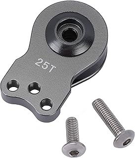 DJX Aluminum 25T Servo Saver 3 Holes Adjustable Hi-Torque Servo Horn for 1/8 1/10 Remote Control Car Boat (Titanium)