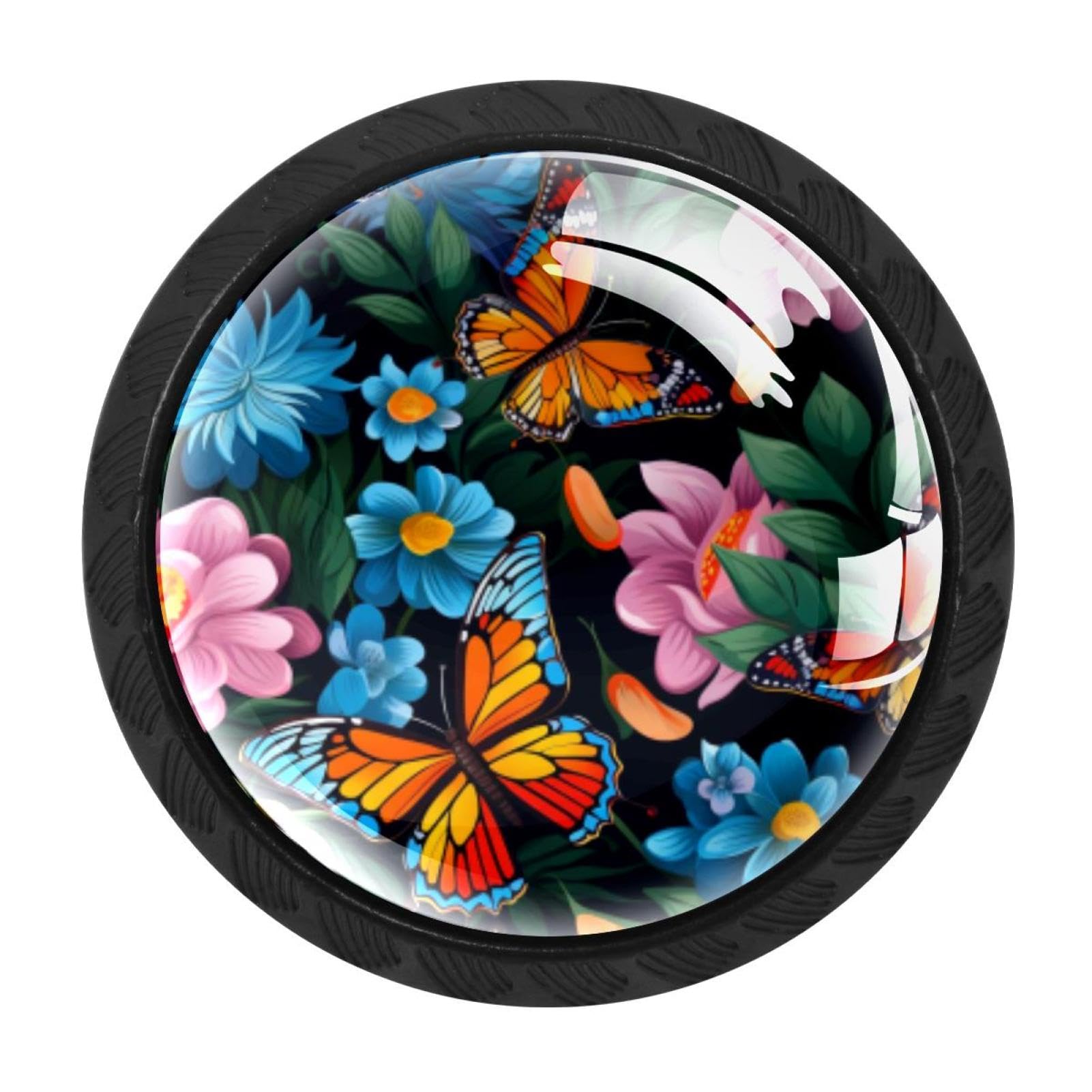 CHENZZZZ 4 Pack Black Colorful Butterfly Cabinet Pulls Kitchen Cabinet Handles Ideal for Cabinet,Drawer,Cupboard and Wardrobe