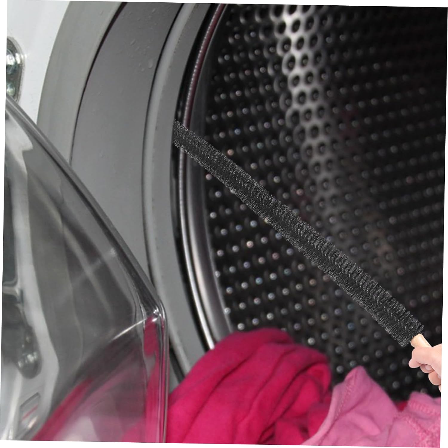 FOMIYES Multifunctional Washing Machine Cleaning Brush with Soft Full Bristles for Drum Dryer Vent and Pipe Cleaning Long Handle Scrubber for Deep Crevice and Inner Wall Maintenance