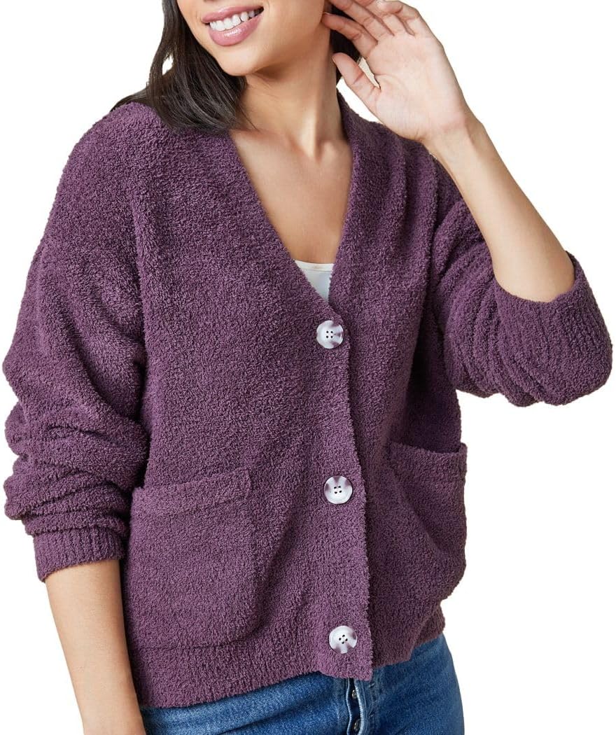 Softies Solid Marshmallow Crop Cardigan