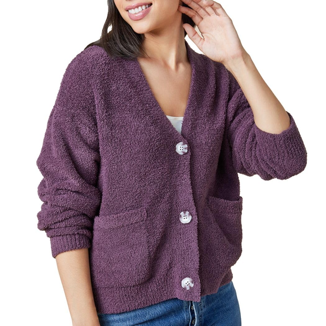 Softies Solid Marshmallow Crop Cardigan