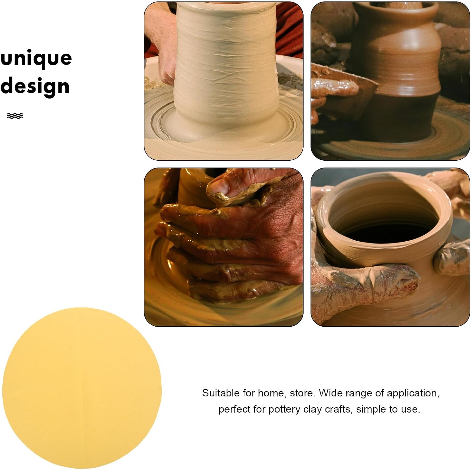 Healvian Clay Absorbent Cloth for Pottery Wheel Throwing Pad, PVA Material, Lightweight and Absorbent, Pottery Smoothing Tool for Home and Store Use