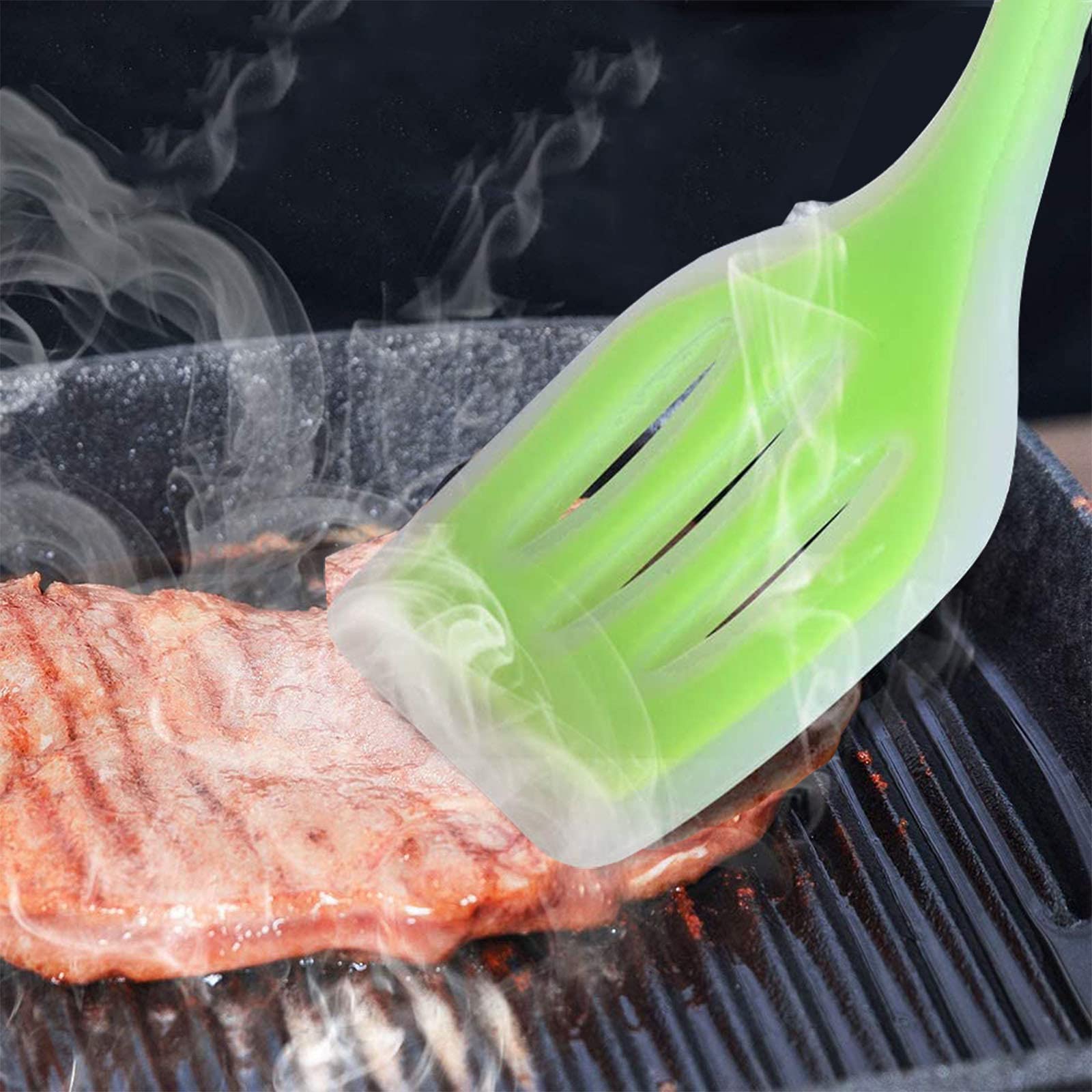 Efficient Espátula de Cocina Antiadherente Espatula Cocina de Perforada Espátula de Silicona Ranurado Resistente Al Calor, Sin TóXico EspáTula De Silicona De Grado Alimenticio Para Cualquier Comida
