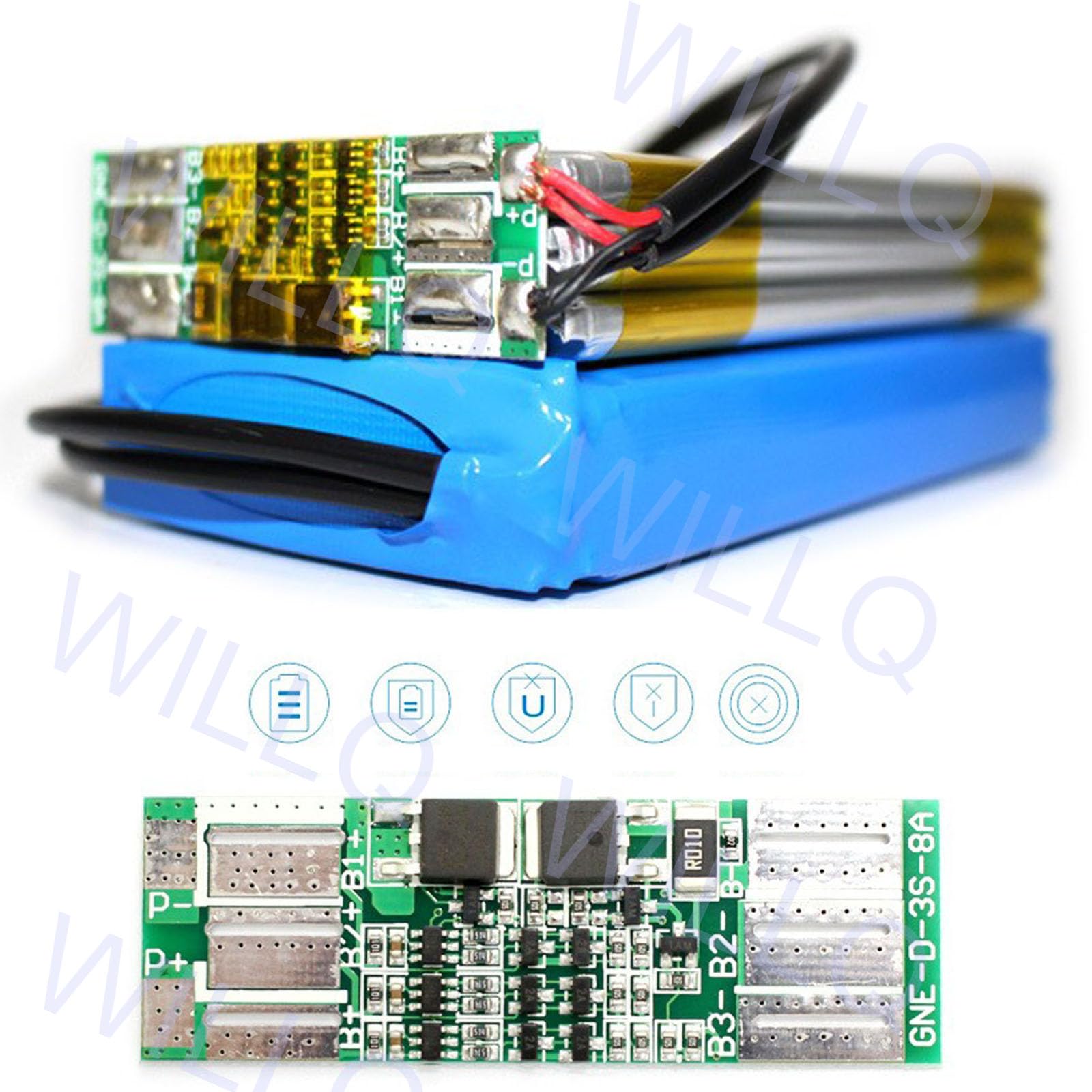 12-Volt-Polymer-Lithium-Ionen-Akkupack DC 12V 6Ah 8Ah 10Ah 12Ah 16Ah 20Ah Wiederaufladbarer Li-Po-Akku