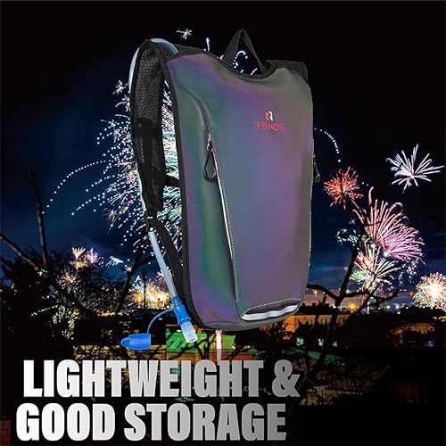 Miniatura 6 de Hydration Backpack Pack with 2L Water Bladder Rave Essentials Lightweight Bag for Hiking, Running Vest, Music Festival for Men Women (Flash)