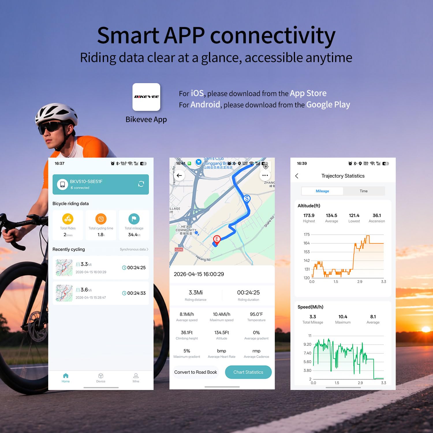 Komputer rowerowy GPS, bezprzewodowy, tachometr rowerowy z aplikacją Bluetooth i 12 językami, wodoszczelność IPX7, automatyczne podświetlenie, wyświetlacz FSTN 2,4 cala