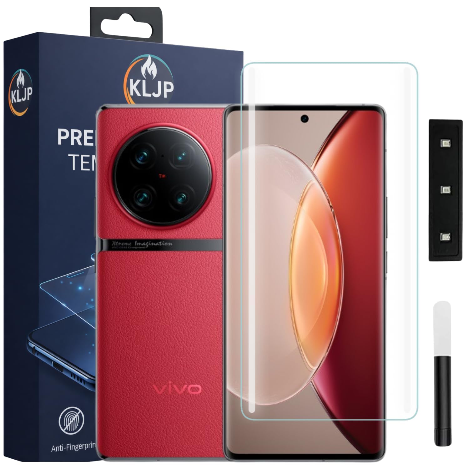Advanced HD+ UV Tempered Glass Screen Protector For Vivo X90 / Vivo X90 Pro (Pack of 1) Full Adhesive UV Curved Screen Protector Case Friendly HD Clarity with installation kit-picture-18
