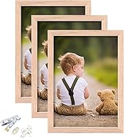 Vista 31 de Marco de fotos de 4x6 pulgadas, marco de fotos de madera de ROBLE con vidrio Perspex para exhibición vertical u horizontal en mesa o pared