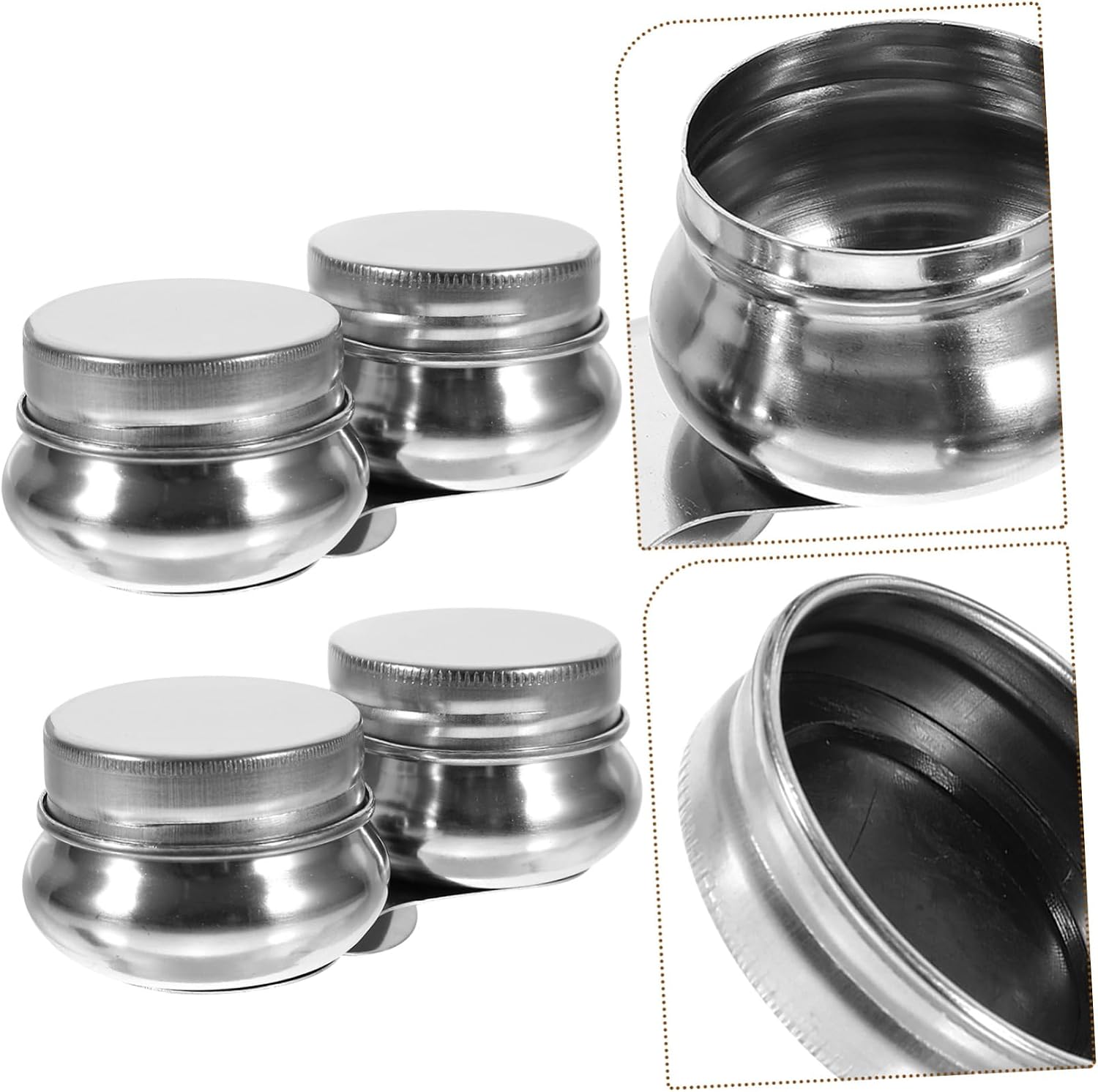 Tofficu 2pcs Stainless Steel Palette Cup for Oil Painting Portable Art Supplies with Lid for Easy Cleaning of Paints at Home School and Art Classes
