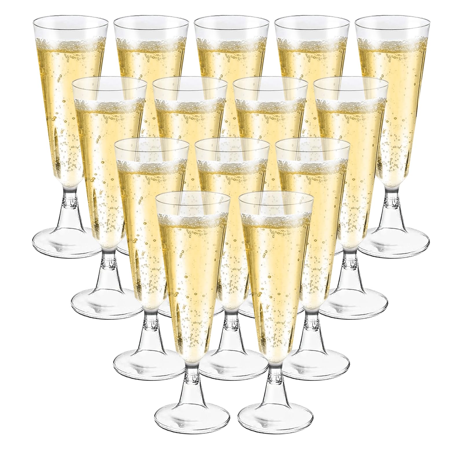 Behiruch Sektgläser Plastik 50 Stück, Kunststoff Sektgläser 160ml, Mehrweg Champagnergläser für Hochzeit, Party & Picknick - Transparent & Langlebig