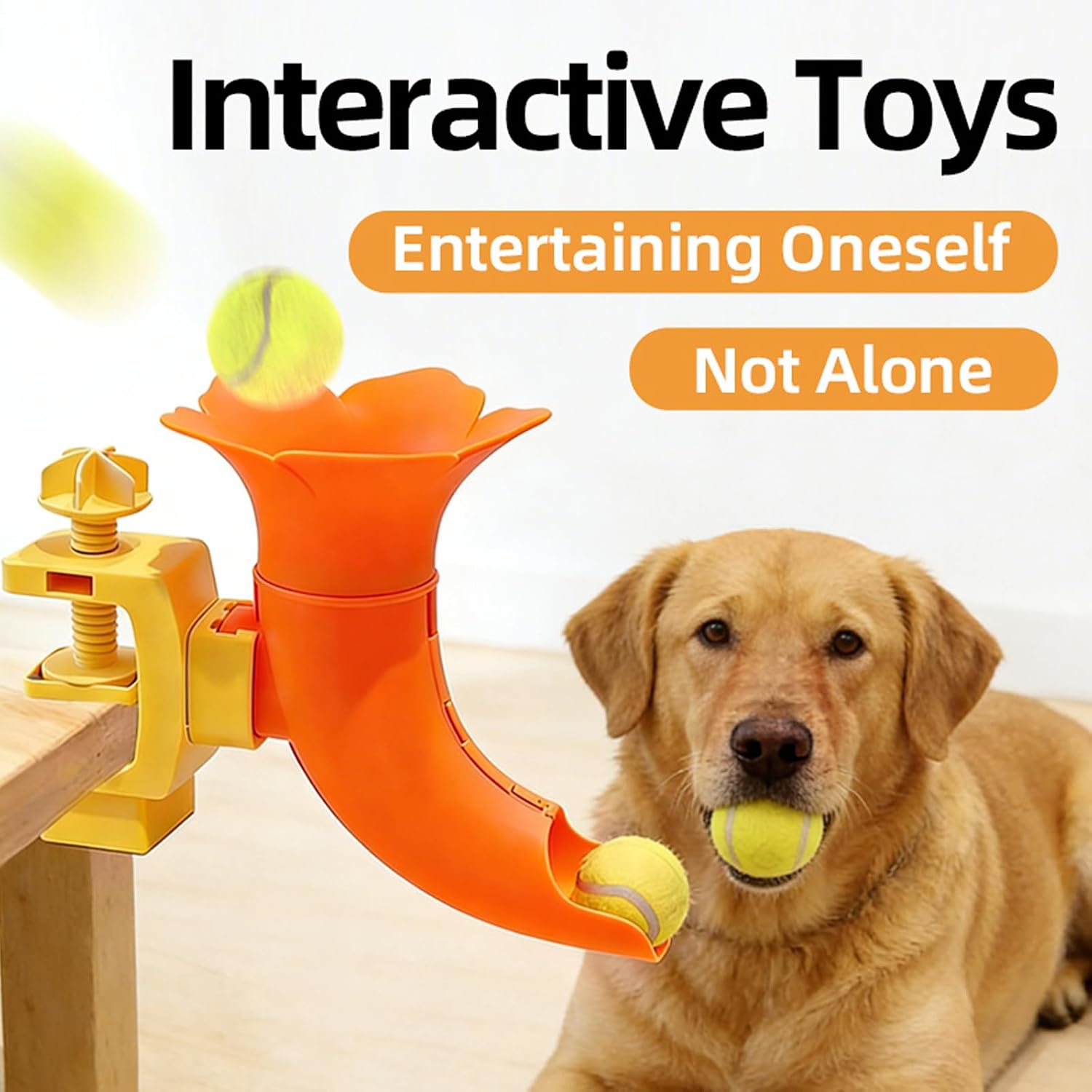 cjc Silent Dog Self-Serving Ball Launcher - Durable PP Material, Low-Noise Play System for Indoor & Outdoor Fun - Perfect for Exercise, Fetch & Training