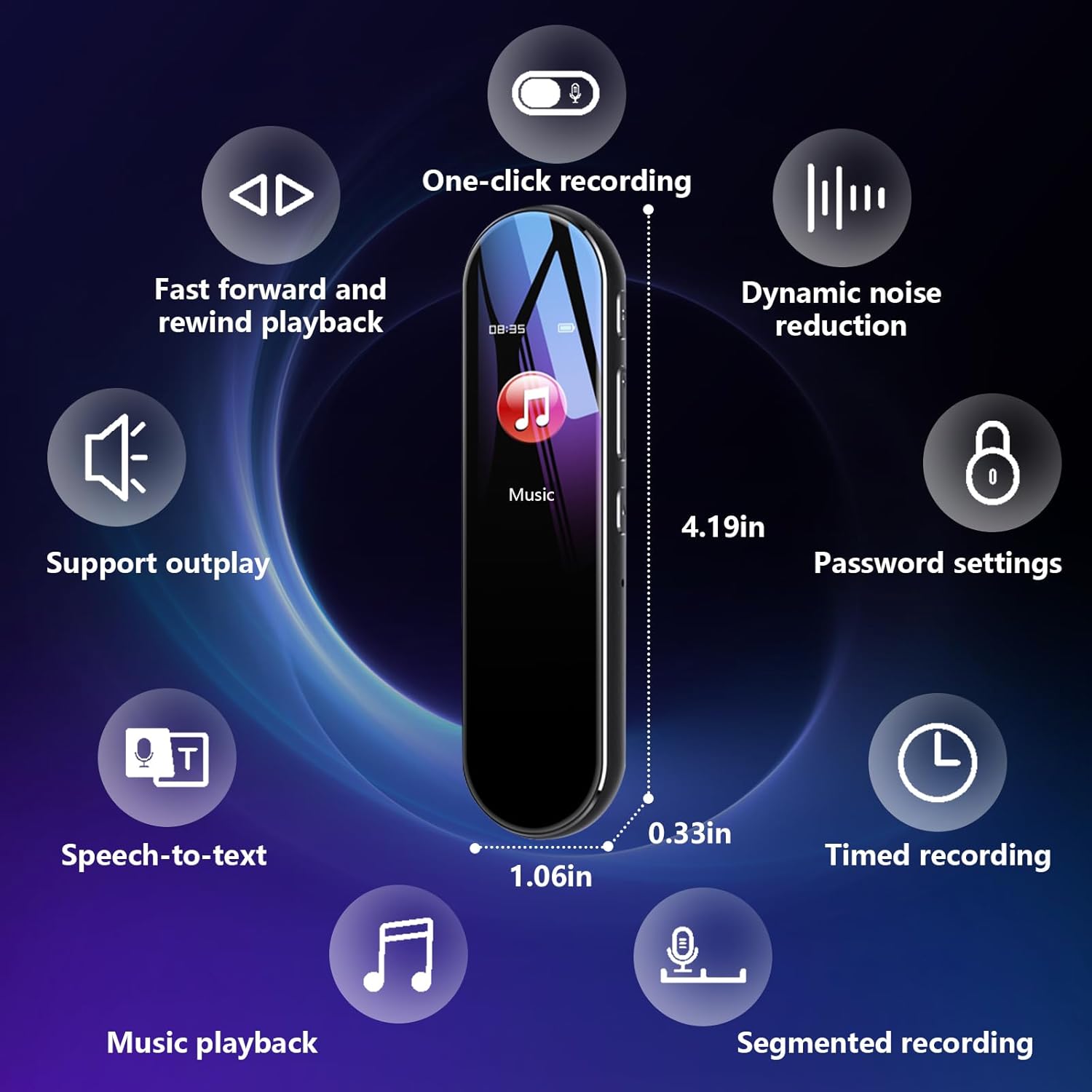 64GB Digital Voice Recorder Voice Activated Recorder for Lectures Meetings Audio Recorder Dictaphone Recording Device with Playback,MP3,PlayerVariable Speed