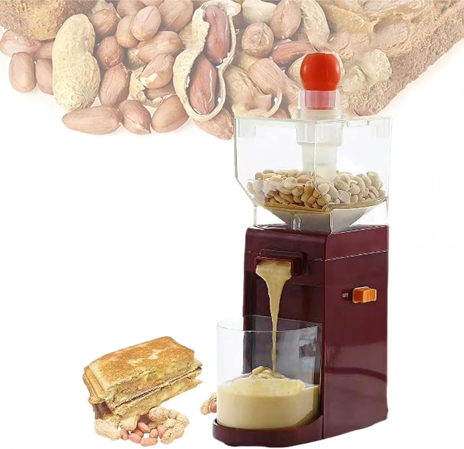 Peanut Butter Grinder Machine,Commercial-Grade Electric Nut Butter Maker Grinder - 500mL Large Capacity - Non-Slip Base Design for Almonds Cashews Seeds