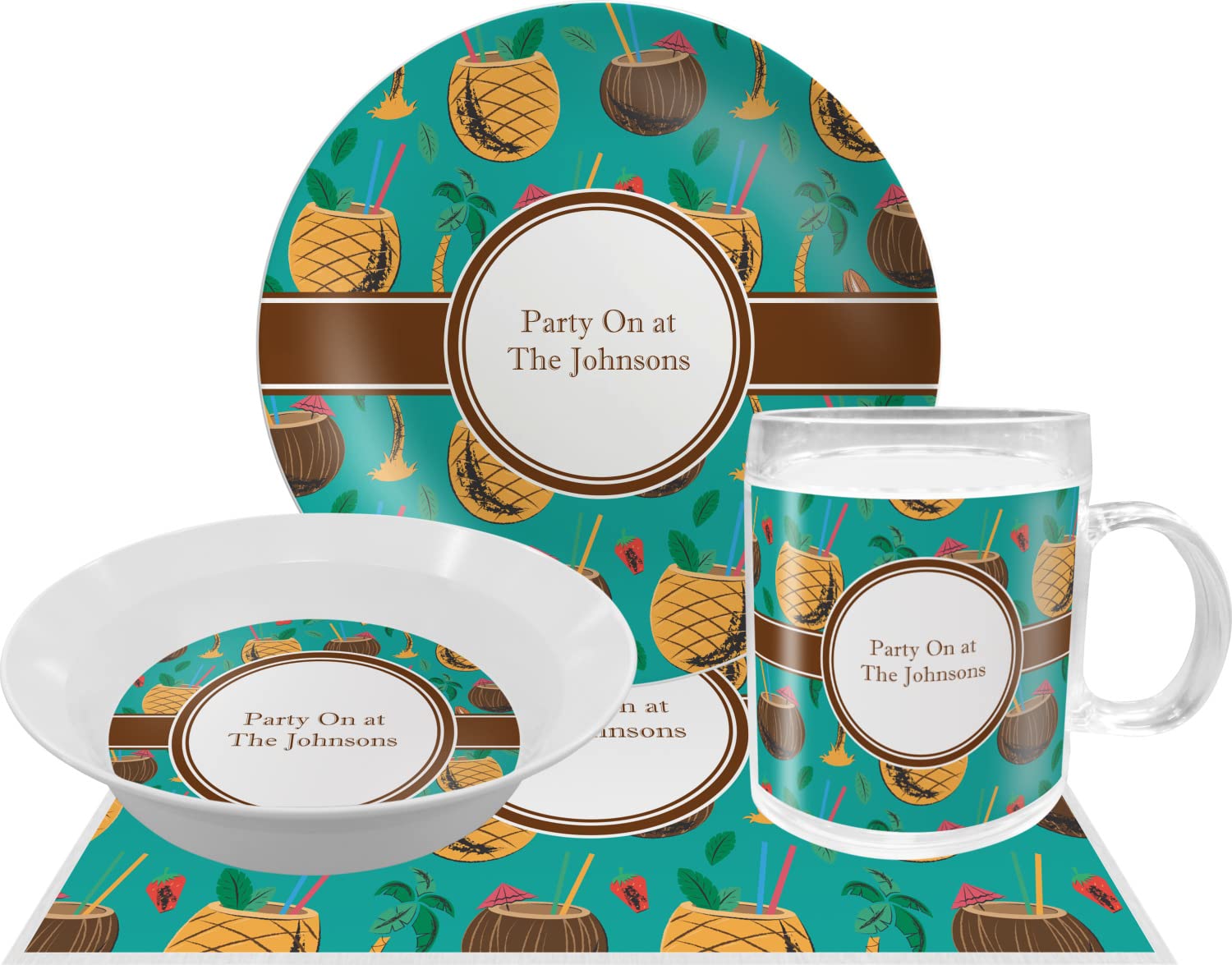 Personalized Coconut Drinks Melamine Bowl - 12 oz