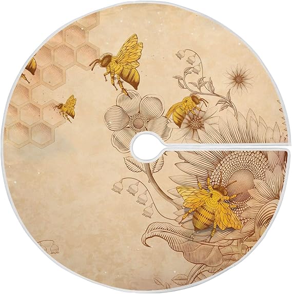 Honigbienen Happy Good Luck Wildblumen Vintage Weihnachtsbaumschmuck