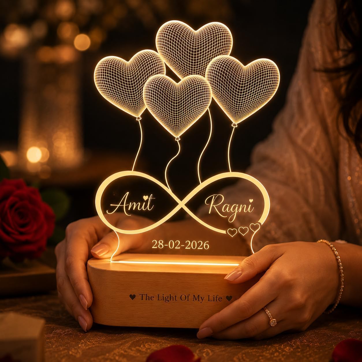 Personalized 3D Heart Lamp - Custom Photo Gift -3 Personalized 3D Heart Lamp - Custom Photo Gift -3