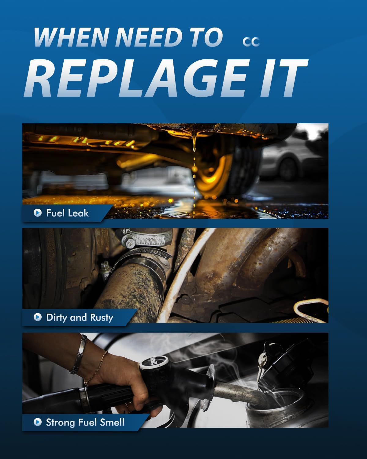 ECCPP Fuel Tank Filler Neck Pipe Hose Compatible For Ford Crown Victoria 1998-2004 For Mercury Marauder 2003-2004 Grand Marquis 1998-2004 V8 4.6L Gas Replace OE 3W7Z9034AA F8AZ9034EC