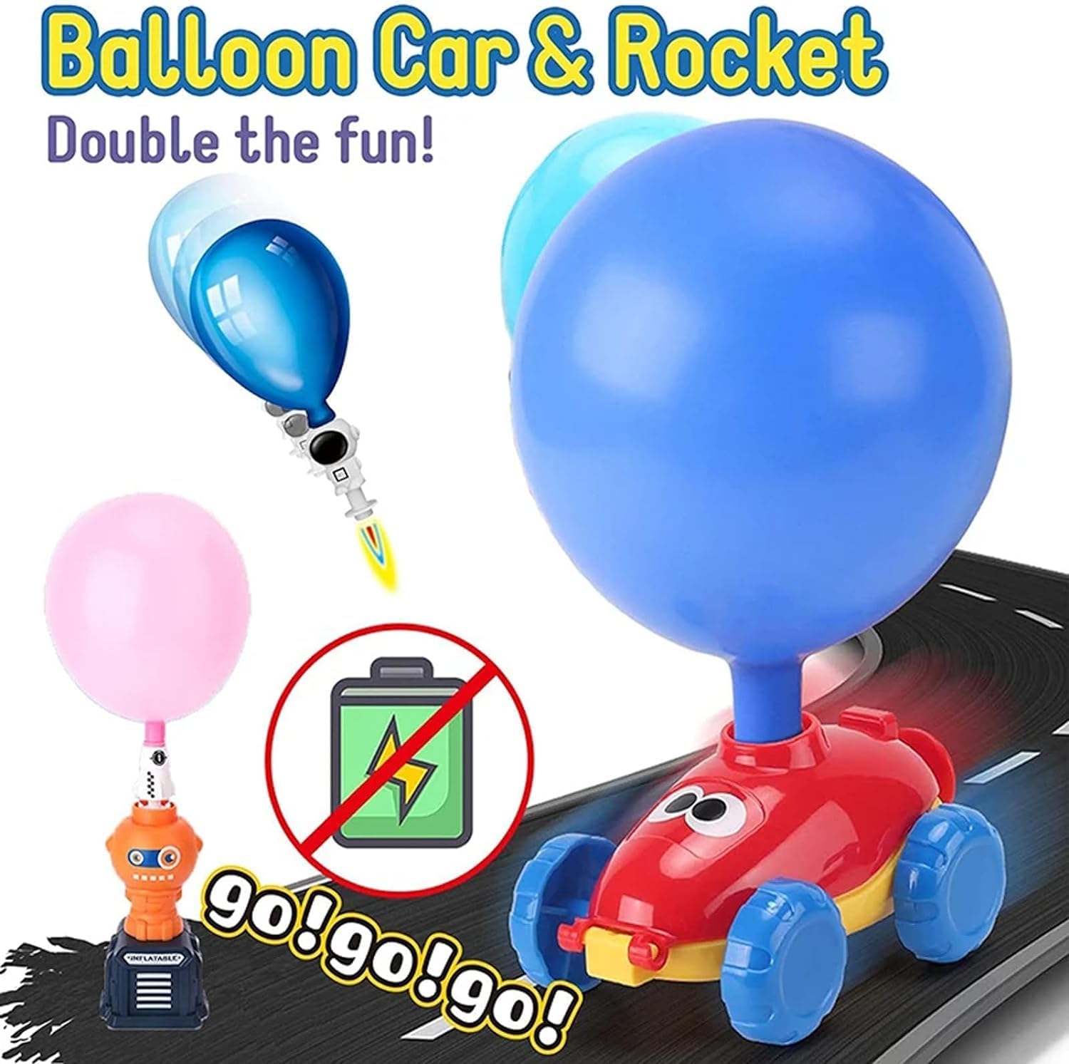 Ballon-Auto Spielzeug Mit Weihnachtsmann-Design – Trägheitsfahrzeug Zum Selbstaufblasen Für Kinder