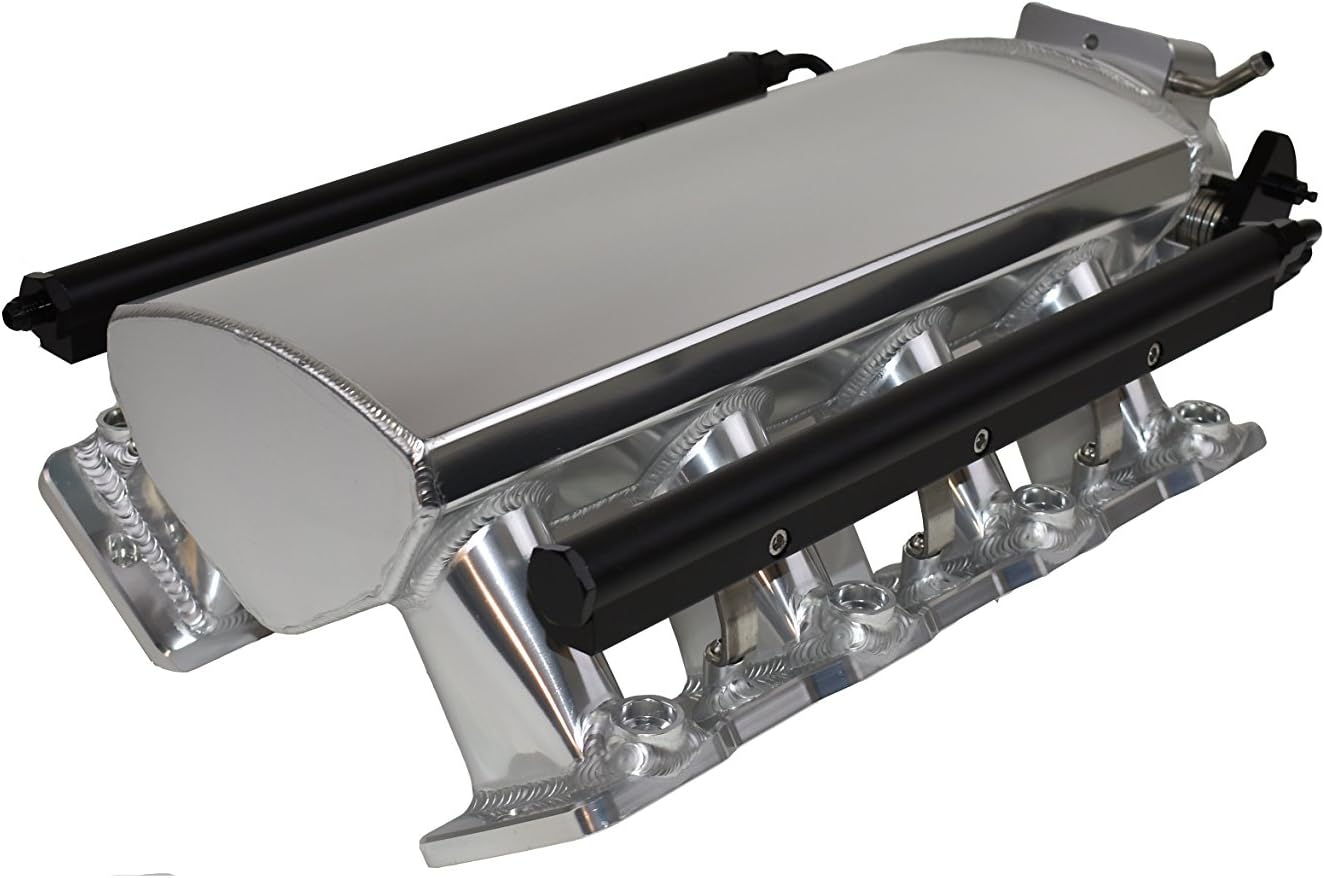 A-Team Performance Sheet Metal LS Swap Upper Intake Manifold - Silver, 102mm EFI Throttle Body, 15° Opening - TIG-Welded T6061 Aluminum - Compatible with Chevrolet, GMC & Pontiac LS1/LS2/LS6