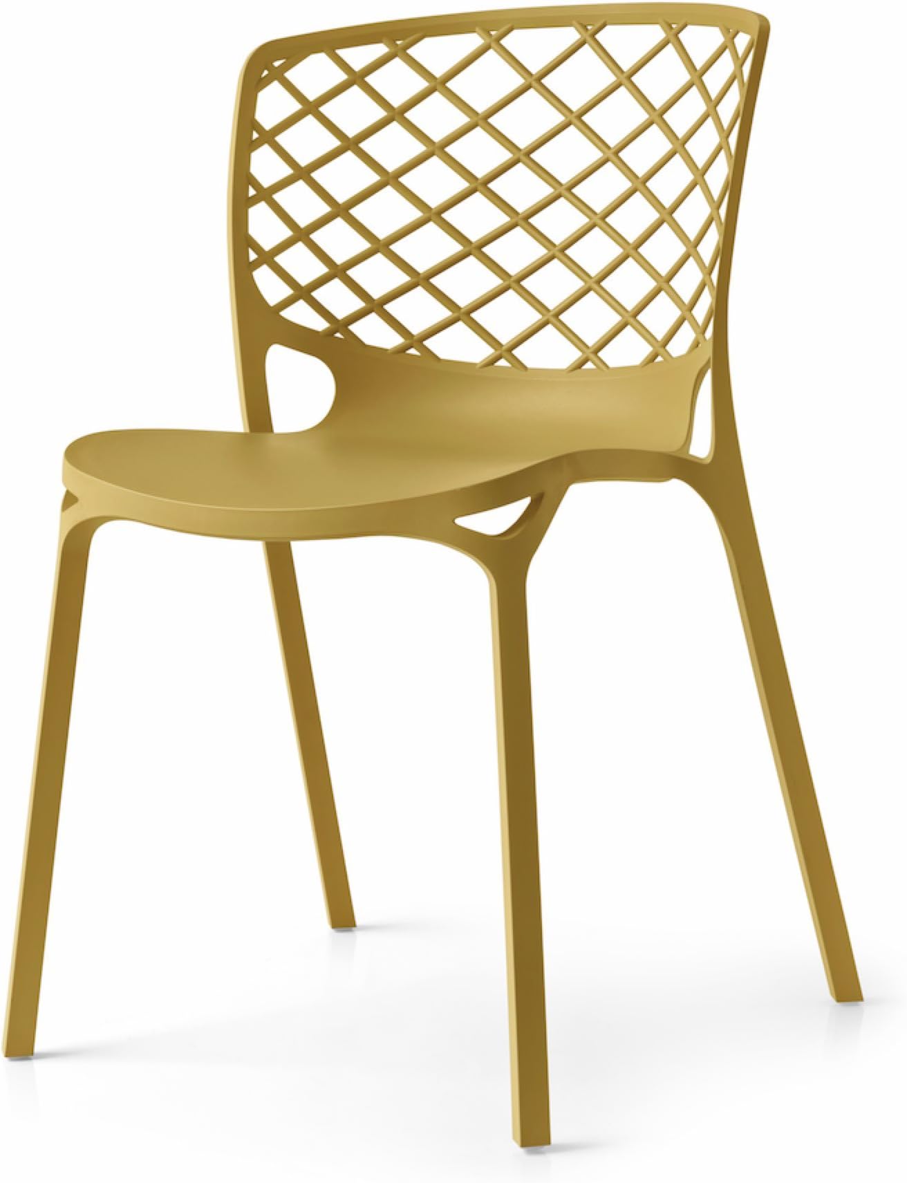 "Gamera Nylon Matt Mustard Yellow Outdoor Stackable Chair