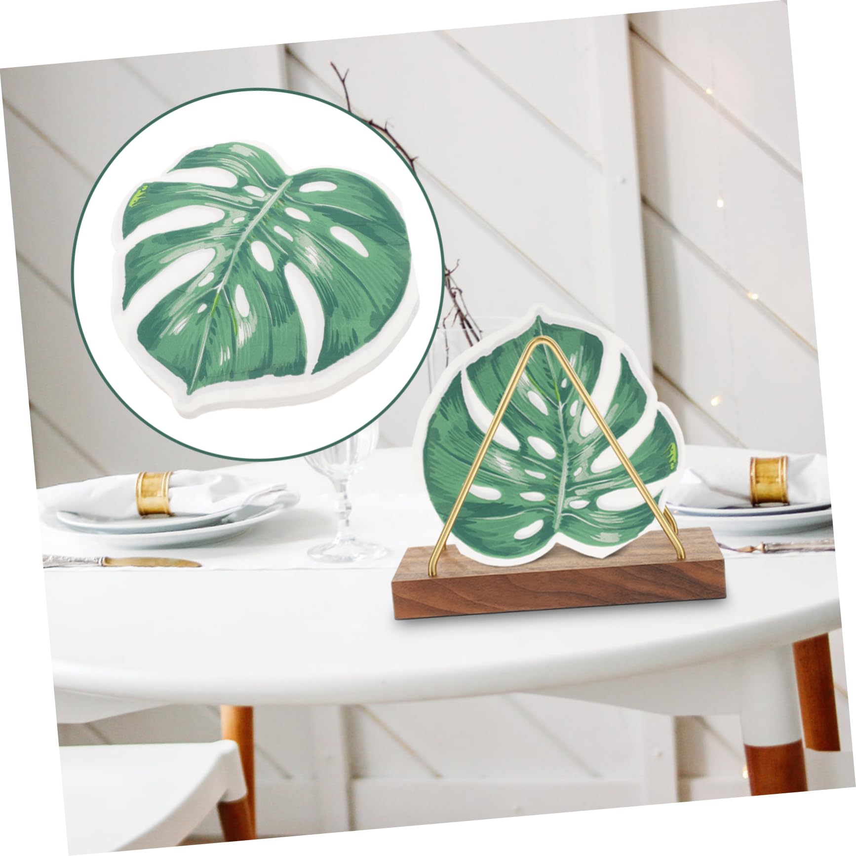 BESTYASH 5 Piezas 2 servilletas de papel para fiestas tropical decoración servilletas de mesa para el hogar para banquetes pulpa de madera virgen Green
