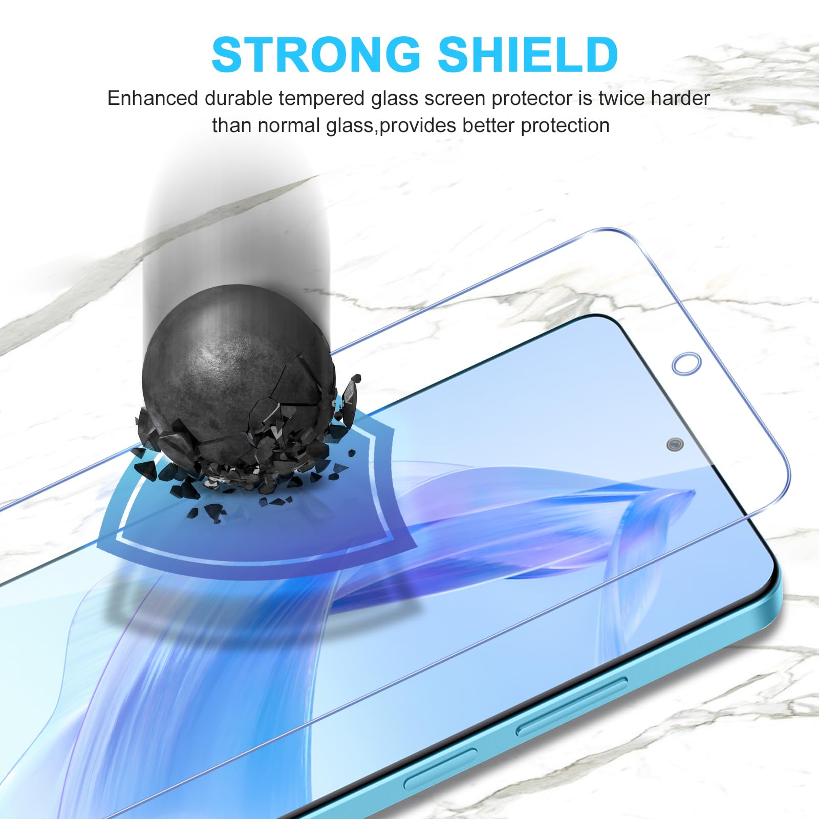 Kokio Vetro Temperato per Honor 90 Lite 5G, 3 Pezzi Durezza 9H Pellicola Vetro Protettiva Compatibile con Honor 90 Lite, Ultra Resistente, Facile da installare(6,7 Pollici)