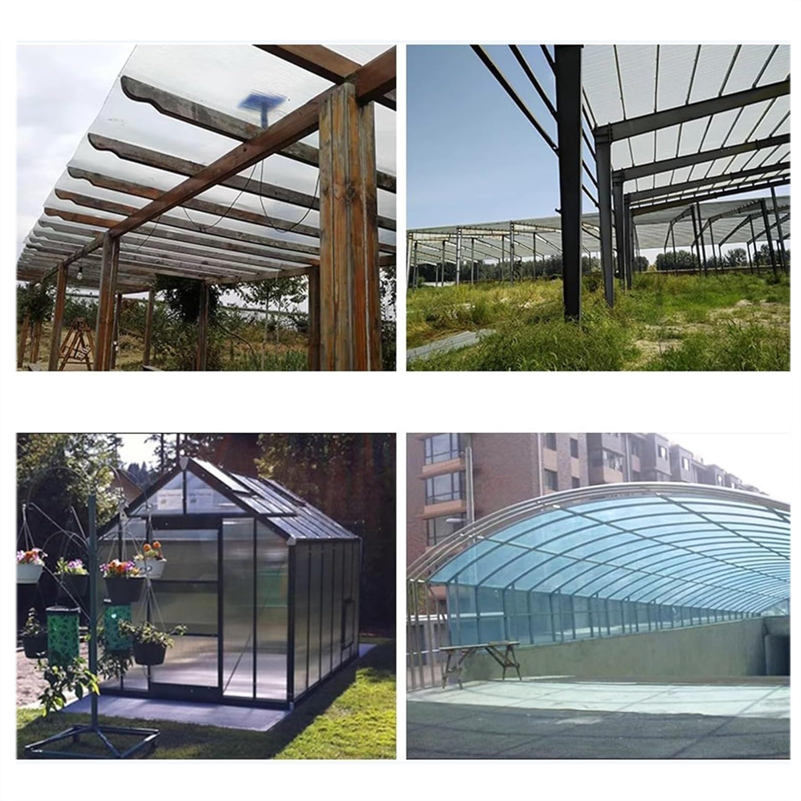 Paneles de fibra de vidrio de 0,8 mm, resistentes a la lluvia, para exteriores y jardines, material de policarbonato fácil de cortar, 0,8 x 6 m, tamaño ideal para soluciones de iluminación diurna