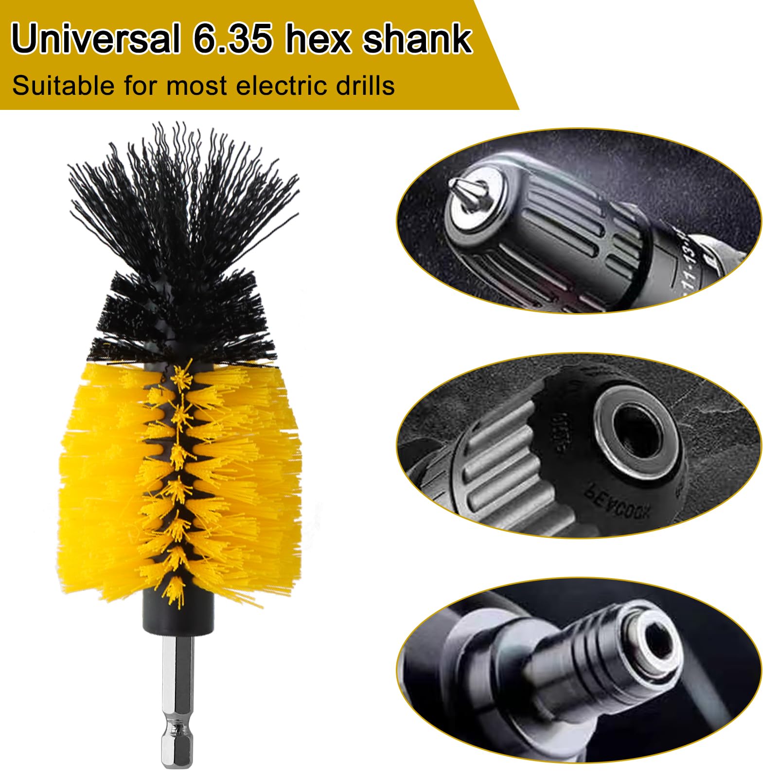 18 Pcs Drill Brush Attachments Set Power Cleaning Scrub Brushes with Extend Long Attachment Grout Cleaner for Tile — view 4