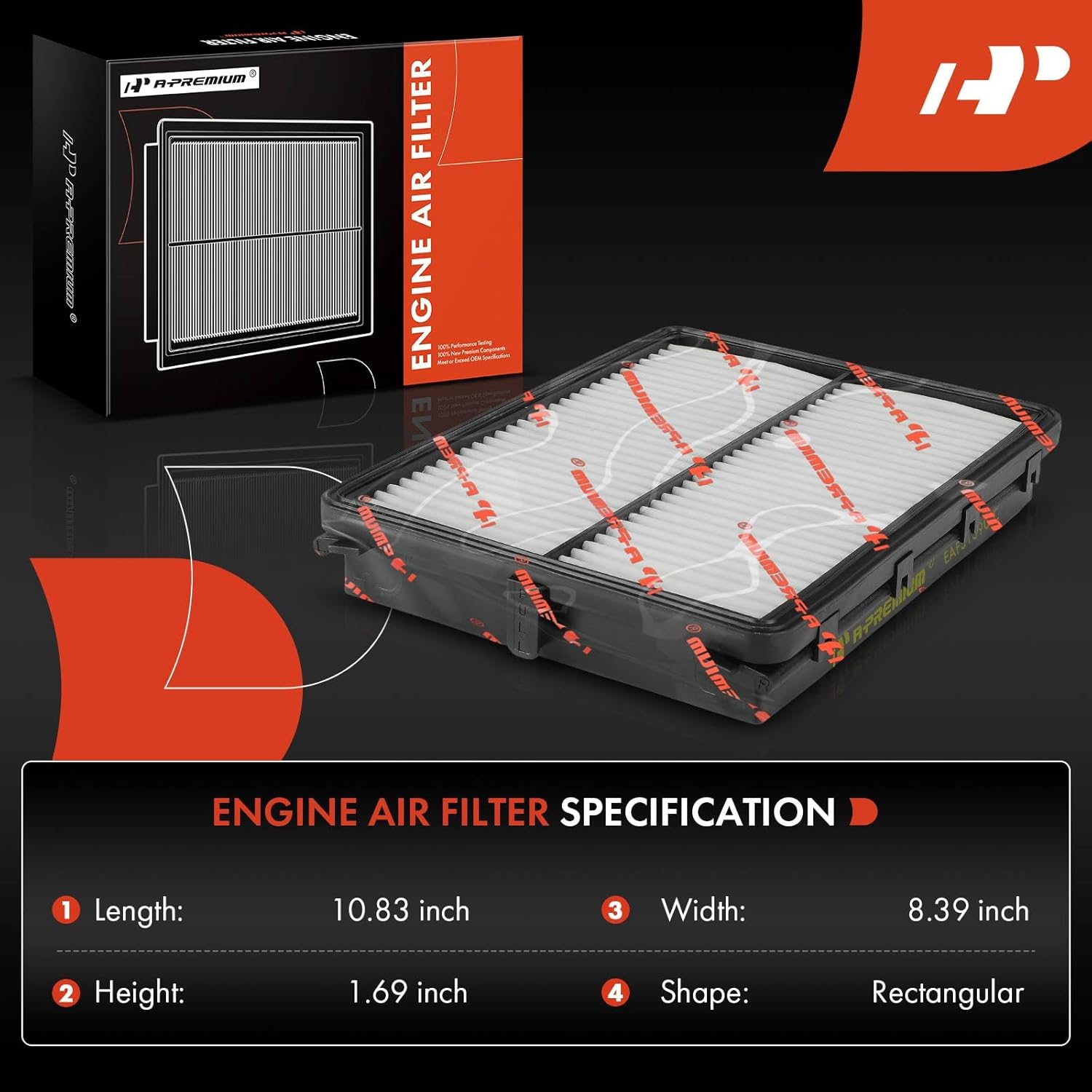 A-Premium Engine Air Filter Compatible with Kia Cadenza 2017 2018 2019 2020, 3.3L, Replace# 28113F6200