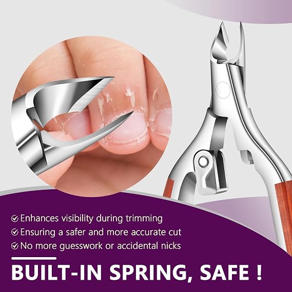 Cuticle Nippers Super Sharp, Professional Cuticle Cutters Trimmers Clippers Removers, High-Carbon Stainless Steel Manicure Pedicure Tool