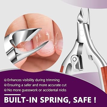 Cuticle Nippers Super Sharp, Professional Cuticle Cutters Trimmers Clippers Removers, High-Carbon Stainless Steel Manicure Pedicure Tool