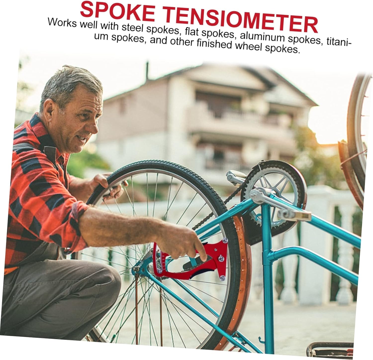 Bike Tension Meter Tool Adjustable Tensiometer for Bicycle Wheel Building Professional Steel Measuring Tool for Accurate Tension Adjustment