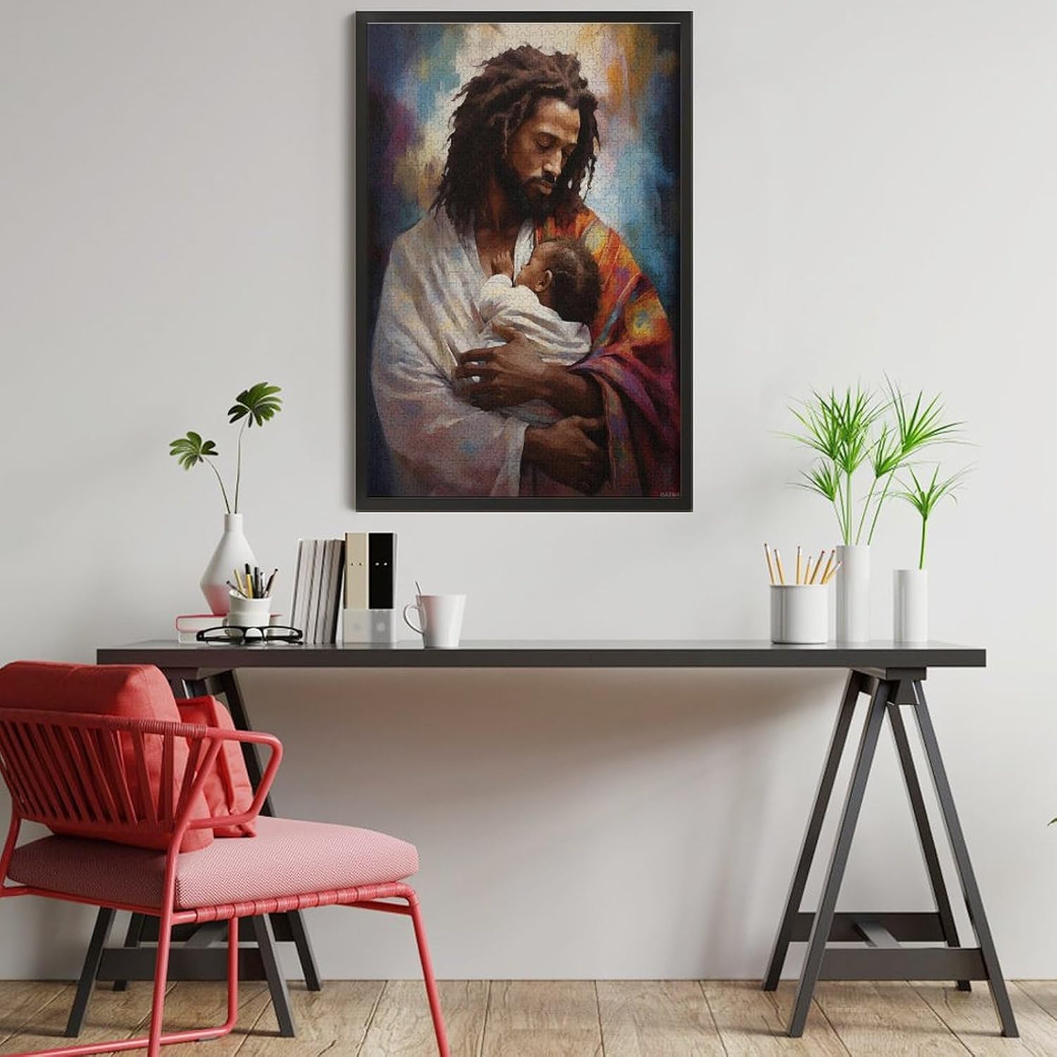 Puzzles for Adults 1000 Pieces - African American Black Jesus and Baby Christian Puzzle Inspirational Puzzles for Family Activities Games Gifts, Religious Gifts