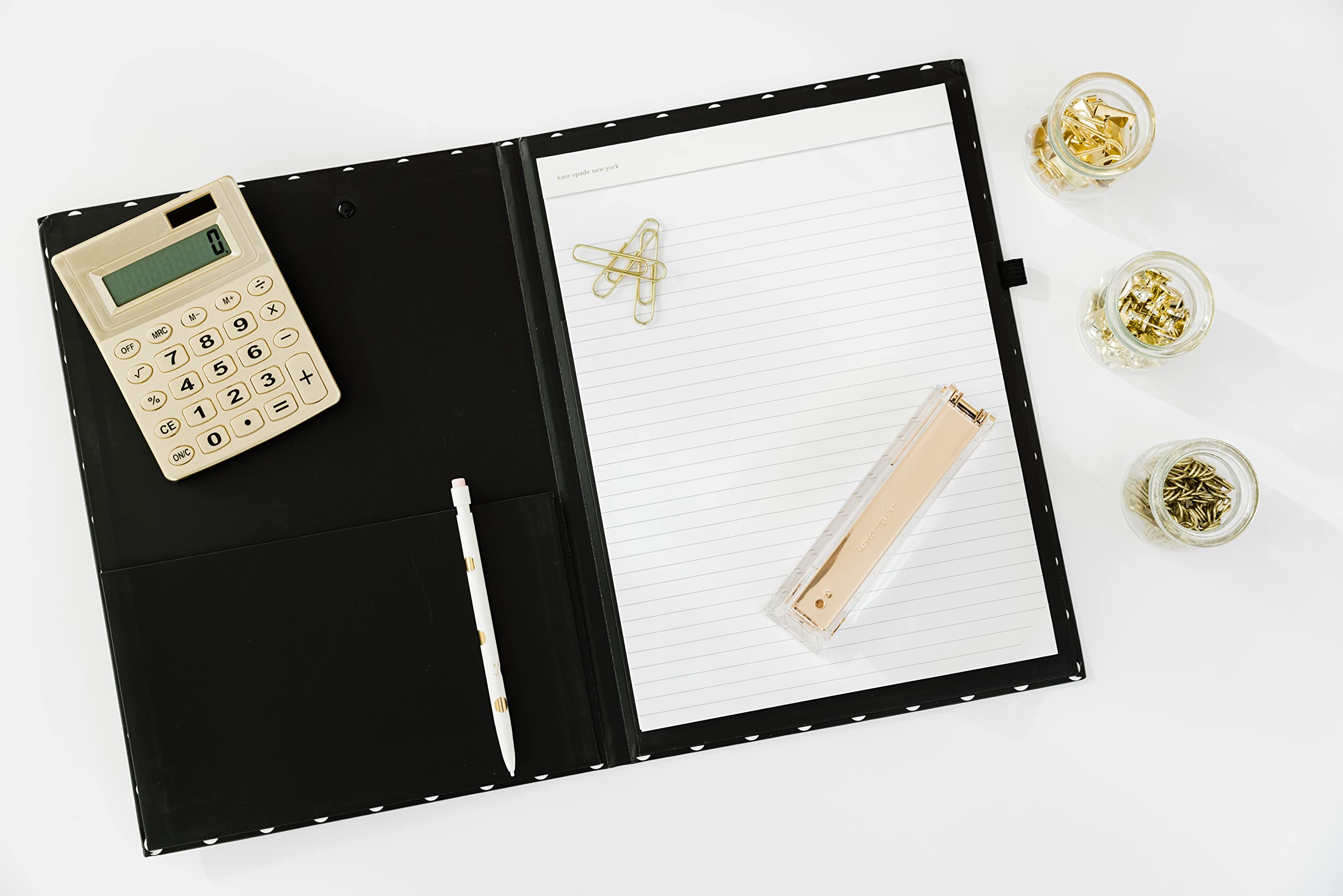 Kate Spade New York Acrylic Solar Calculator, Gold Dot