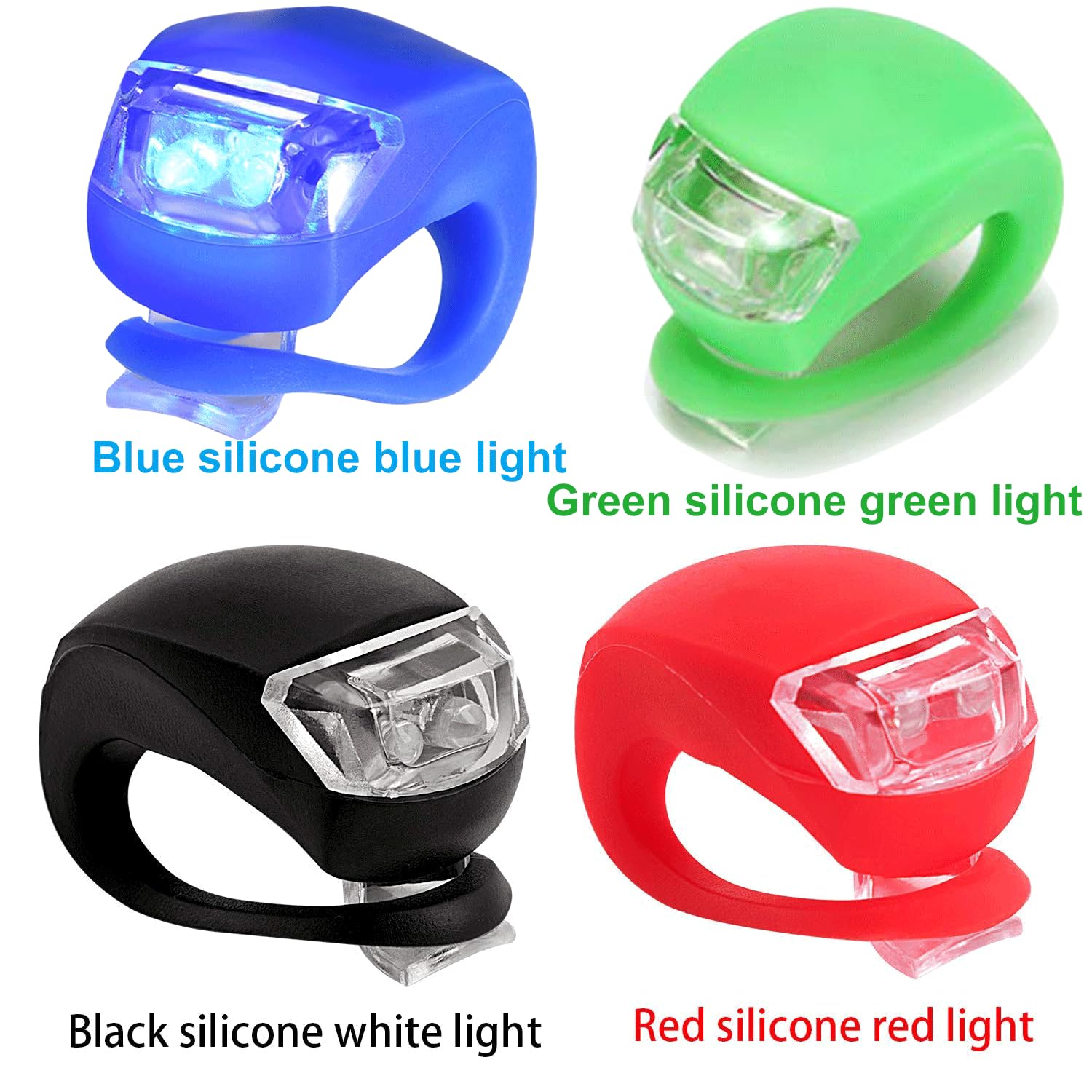 Lotto 12 Luci LED Per Bici Anteriori E Posteriori In Silicone – Impermeabili, 4cm - Foto 2
