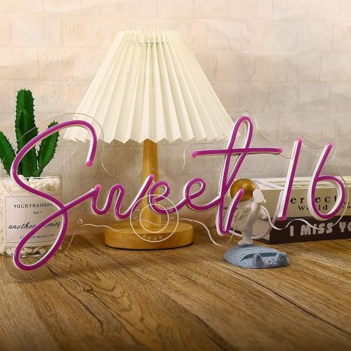 Miniatura 2 de Letrero de luz de neón con 16 luces LED de 17 x 7.3 pulgadas, 5 V, para dormitorio de niñas y adultos, decoración de pared para decoración de pared